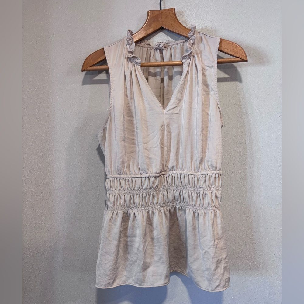 Dolan Elegant Beige Sleeveless Blouse